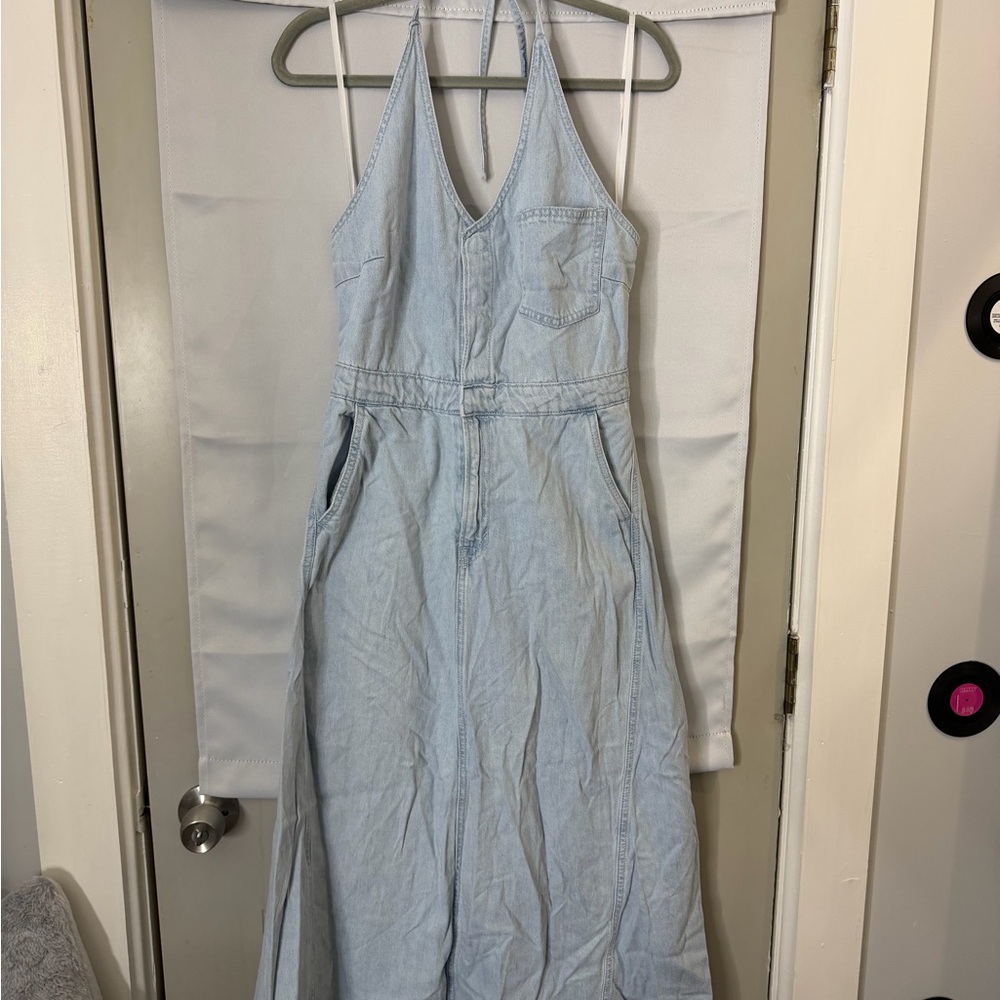 Target Light Blue Backless Denim Dress